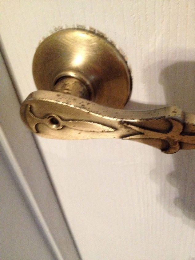 q refinish door handle how, doors, home maintenance repairs, how to, painting, Is there a way to refinish this door knob It s forty years old Would like to keep it but do not like spots