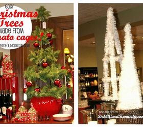 fast cheap easy tomato cage trees, christmas decorations, repurposing upcycling, seasonal holiday decor