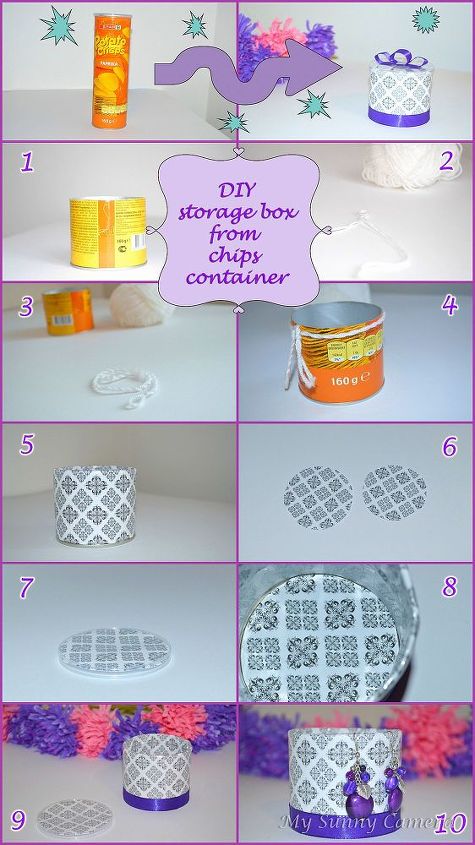 diy pretty small box from chips container, crafts