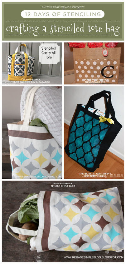 12 days of stenciling crafting a stenciled tote bag, crafts