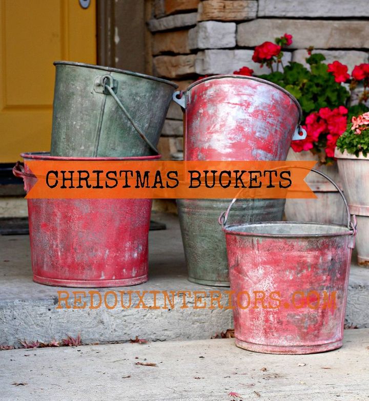 painting galvanized buckets for the holidays, painting, seasonal holiday d cor