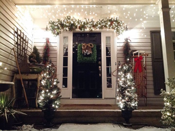 decorated the front door today, decks, seasonal holiday decor, My entryway Rakes are still out and our windows were open yesterday afternoon Tonight Snowstorm