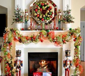 our 2013 christmas mantel, christmas decorations, seasonal holiday decor, wreaths, I brought our Nutrackers from Christmas past back this year