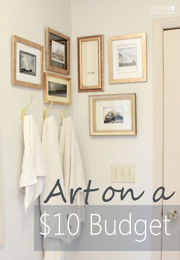 83 bathroom makeover, bathroom ideas, home decor, Dress your walls for cheap with a high end look by mixing thrifted glass with new frames and find free vintage prints online Links provided