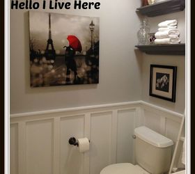 board and batten wainscoting, diy, how to, wall decor, woodworking projects, finished board and batten wainscoting from Hello I Live Here part II in master bath redo series