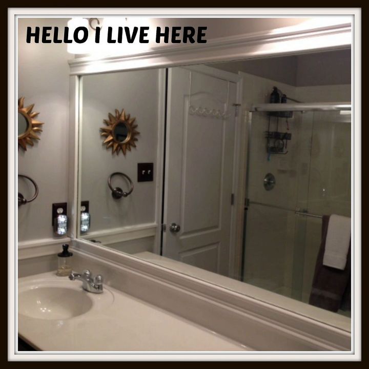 framing bathroom mirrors, bathroom ideas, diy, how to, woodworking projects, Framing Bathroom Mirrors from Hello I Live Here