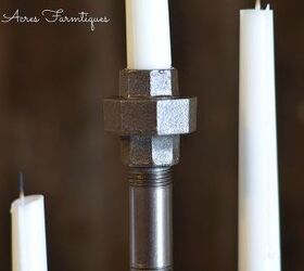 pipe fitting candle holders tutorial, home decor, repurposing upcycling
