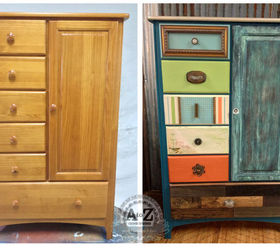 funky wardrobe upcycle, painted furniture, rustic furniture, Before and After