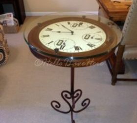 diy clock table, diy, how to, painted furniture, repurposing upcycling, Finished DIY Clock Table from Hello I Live Here