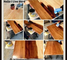 rustic diy coffee table, diy, how to, painted furniture, rustic furniture, woodworking projects, Staining of the wood