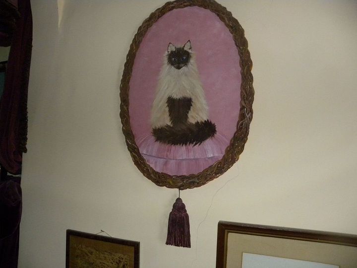 cozinha vitoriana, Esta pintura do gato com uma borla estava em um lugar dif cil de pintar ent o n o consegui tirar uma boa foto com a c mera