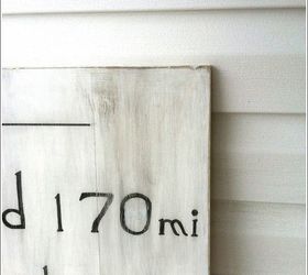 easy barn wood styled favorite town mile marker sign, crafts, Authentic look of wood planks