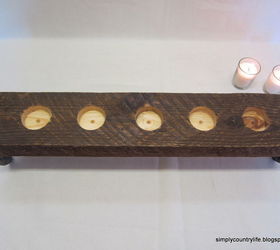repurpose horseshoes and wood into a rustic country candle holder, crafts, repurposing upcycling, spaces drilled for candle holders
