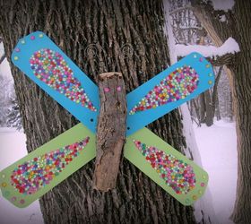 diy bling butterfly from upcycled fan blades, crafts, outdoor living, repurposing upcycling