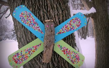 DIY Bling Butterfly (from Upcycled Fan Blades!)