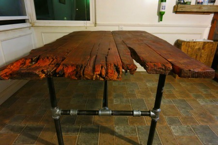 reclaimed wood a redwood corral becomes a table, landscape, painted furniture, woodworking projects