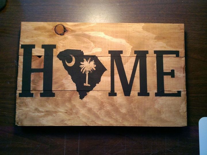 still using that left over pallet wood rustic home state sign, crafts, pallet, repurposing upcycling