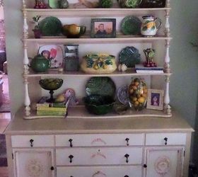 creating my dream sideboard, home decor, kitchen design, painted furniture, repurposing upcycling, shelving ideas, Finished sideboard with shelf I made the decorative reliefs on the drawers and doors using a stencil with joint compound