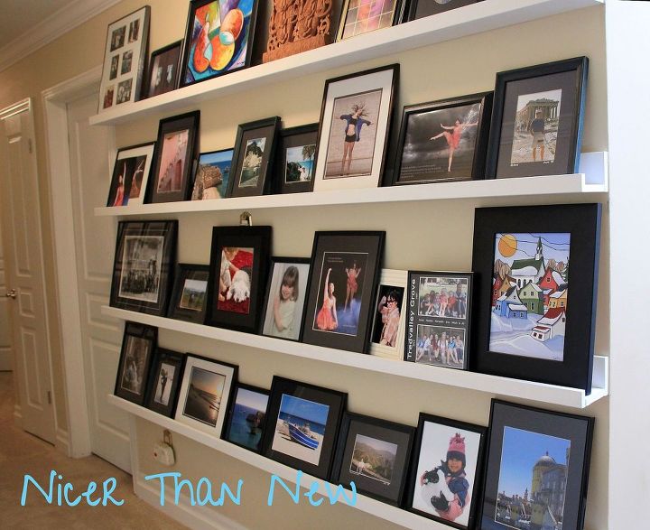 diy picture gallery shelves, home decor, shelving ideas, wall decor