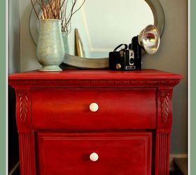 come see this firecracker of a makeover on this nightstand, bedroom ideas, home decor, painted furniture, Finished Painted firecracker red nightstand makeover