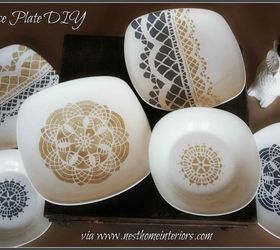 lace plate diy, crafts, painting