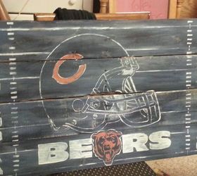 pallet signs, diy, home decor, painted furniture, pallet, repurposing upcycling, woodworking projects, Bears sign for my husband