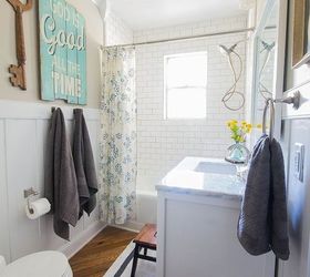 cottage style bathroom makeover, bathroom ideas, home decor, home improvement, painting, woodworking projects, Cottage Style Bathroom Makeover the Finished product