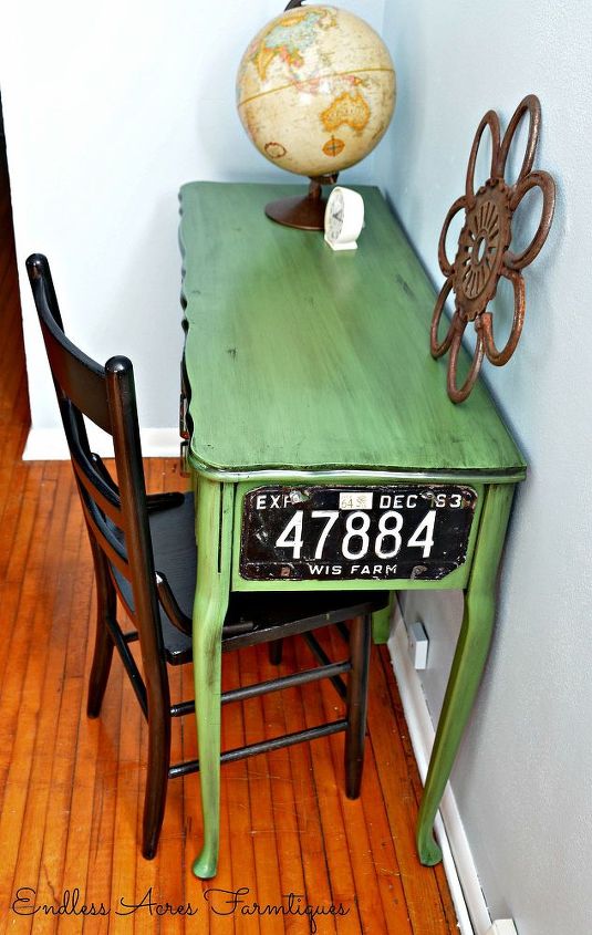 escritorio verde vintage makeover