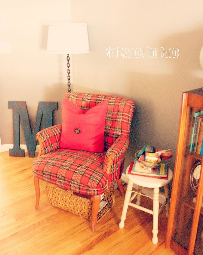 my passion for decor s family room tour, home decor, living room ideas, painted furniture, repurposing upcycling, A friend scoped out a pair of these plaid wool chairs for me at an estate sale