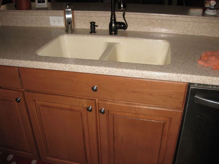 replacing a corian sink with a farmhouse sink