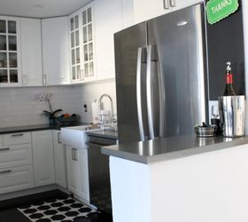 diy ikea kitchen white and gray, diy, home improvement, kitchen design, IKEA cabinets gray quartz counters white subway title dark hardwoods For a complete kitchen gut job this was made it easier on the budget