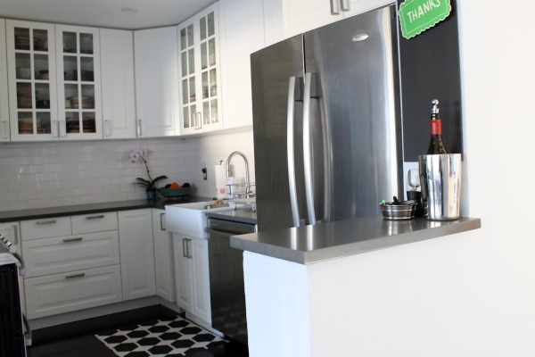 diy ikea kitchen white and gray, diy, home improvement, kitchen design, IKEA cabinets gray quartz counters white subway title dark hardwoods For a complete kitchen gut job this was made it easier on the budget