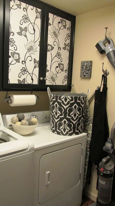 laundry room remodel, home improvement, laundry rooms, repurposing upcycling, shelving ideas, New satin nickel knobs on cabinets