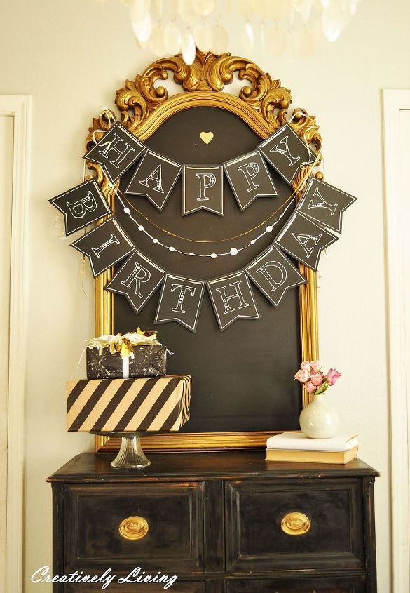 happy birthday chalkboard banner for the hometalk and michaels, chalkboard paint, crafts