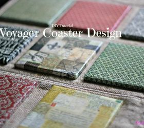 diy drink coasters, crafts, decoupage, diy, how to, Voyager Cardstock and bathroom tiles to make pretty drink coasters