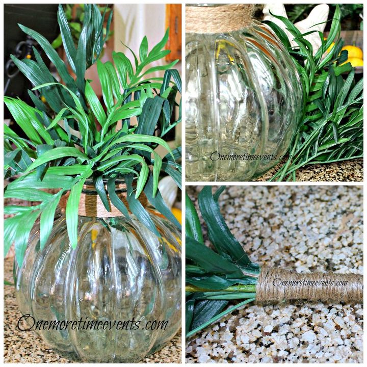 big beautiful vintage green glass apothecary jar wrapped with twine, gardening, home decor, Wrapping stems with twine