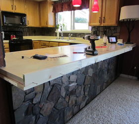 our concrete countertops, concrete masonry, concrete countertops, countertops, diy, kitchen design
