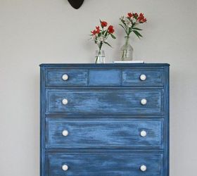 a layered blue milk paint dresser, painted furniture, The Weathered Door A Layered Blue Dresser and a Happy Accident