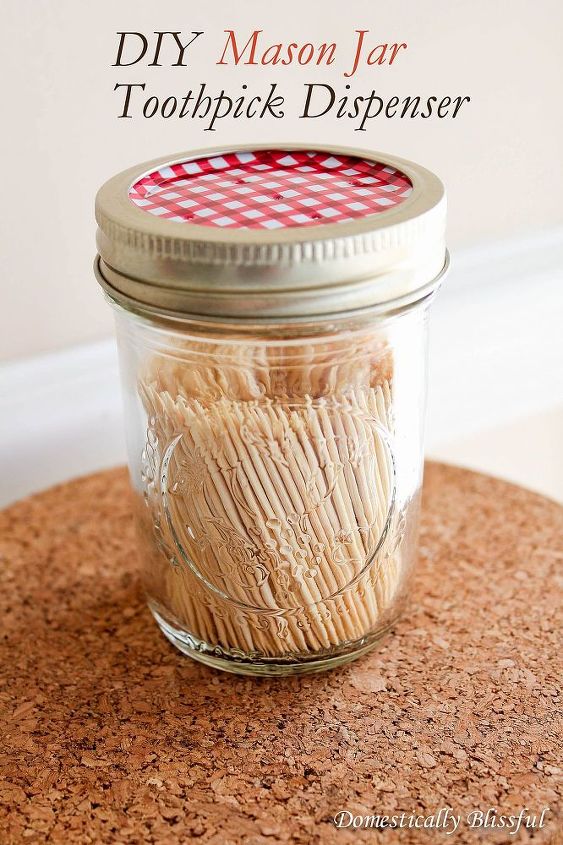 mason jar toothpick dispenser, mason jars, repurposing upcycling, For the last year and a half toothpicks and I have had a horrible relationship I know that might sound funny but seriously the box my toothpicks came in did not last long and so I ve been had to deal with a messy drawer