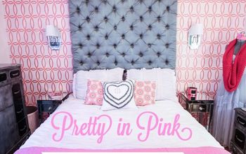 Pretty in Pink Stenciled Wall Makeover