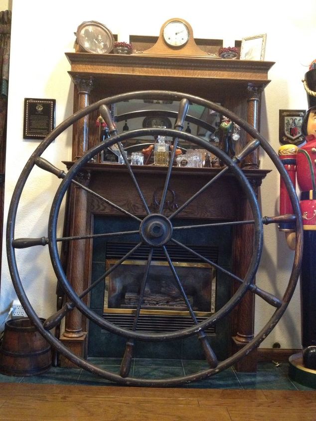 1800 s antique ferry boat ships wheel restoration, repurposing upcycling, This Behemoth is easily 6 Tall