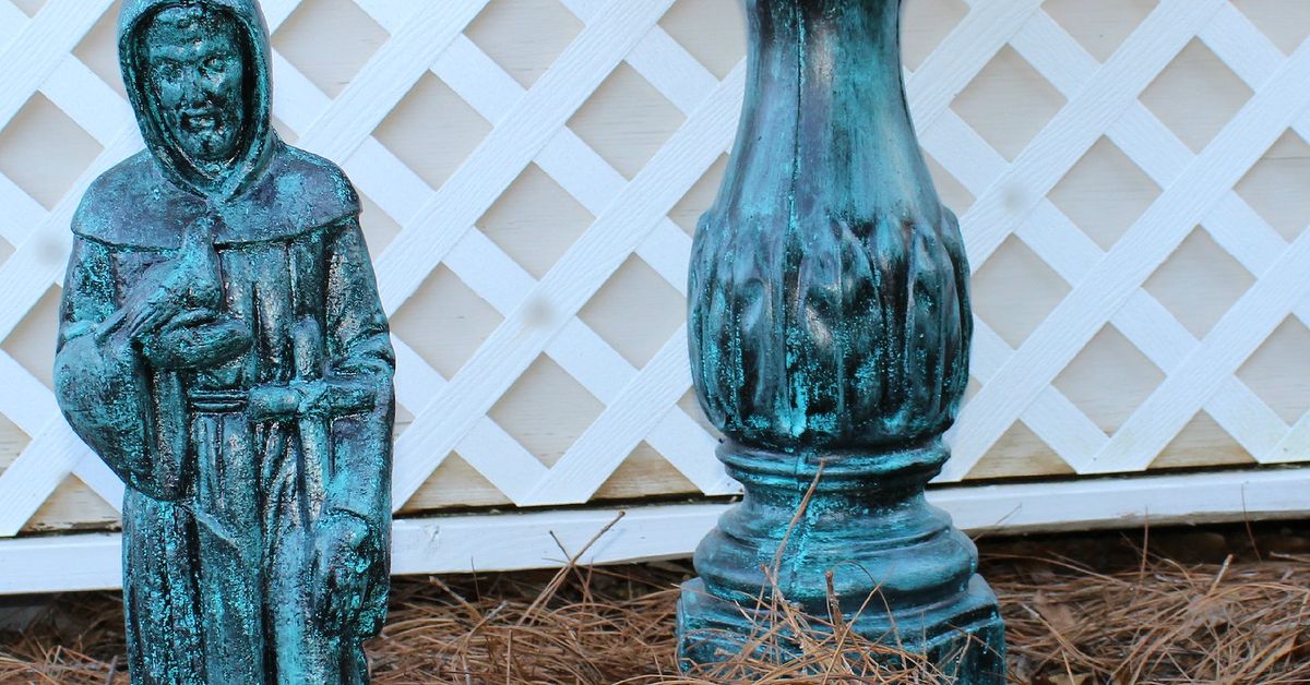 Painting A Verdigris Finish On Concrete Or Metal Statues Hometalk Painting A Verdigris Finish On Concrete Or Metal Statues Hometalk