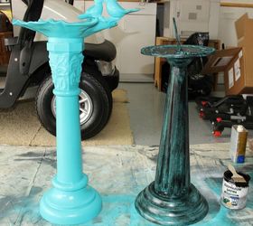 painting a verdigris finish on concrete or metal statues spring fever, Next use a chip brush and apply black paint wipe off to reveal the base coat Follow the instructions on the can for drying time then top coat with a spray finish Don t forget to paint and seal the bottoms of the objects