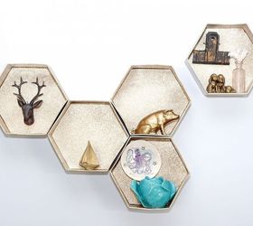 diy hexagon wall shelves the easy way, diy, how to, shelving ideas, I change the mementos every few weeks to reflect the seasons and display new things I m thinking a little plant would look great spring will be here soon