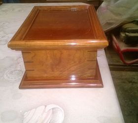 these are funeral urns we have been building for local funeral home, diy, woodworking projects, This is 1 made from Cherry The finish is gloss natural