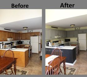 yellow gray kitchen remodel before after