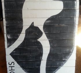 pallet wood signs, crafts, home decor, painting, pallet, woodworking projects, This was also made for our local pet humane society benefit auction It is the logo of the Central Dakota Humane Society in Bismarck