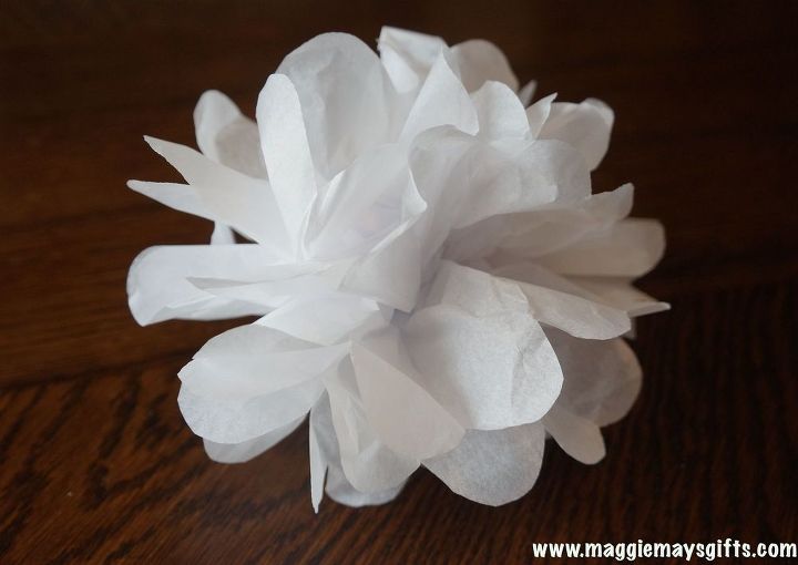 flores de papel de seda diy, Esponja e voil