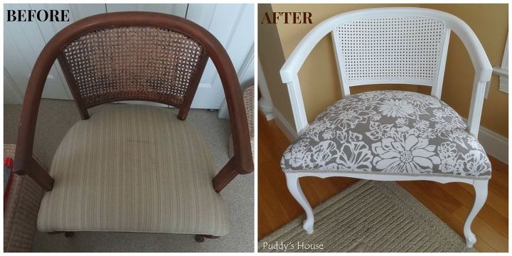 ugly to pretty chair makeover, painted furniture, Before and After aka Ugly to Pretty