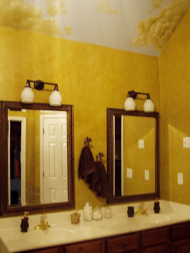 sharing the process of my own master bath remodel my husband is a jack of all, bathroom ideas, bedroom ideas, home decor, home improvement, tiling, BEFORE Vanities Mirrors Lights are new will reuse along with the cultured marble top